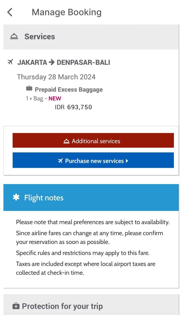 Prepaid Excess Baggage - Garuda Indonesia